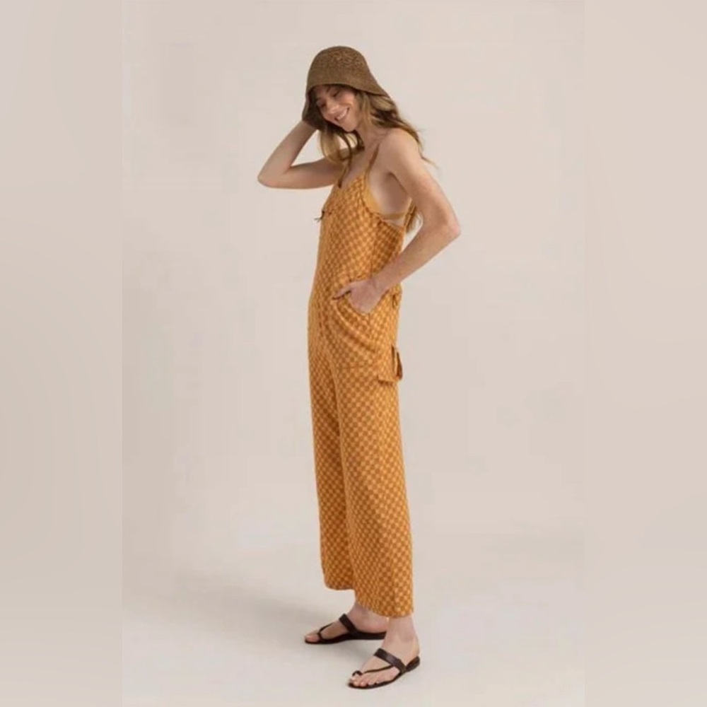 Roark Mustard Yellow Checked Women’s Jeans Overalls